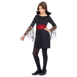 DISFRAZ VAMPIRESA ENCAJE 5-6 AÑOS (VESTIDO Y FAJÍN)