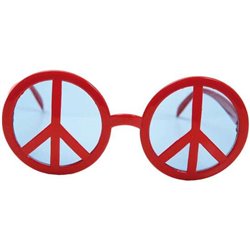 GAFAS DE SÍMBOLO DE LA PAZ ROJAS TALLA ÚNICA