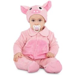 DISFRAZ PEQUEÑO CERDITO GORRO, MONO, PATUCOS, RABO Y CHUPETE TALLA 12-24MESES