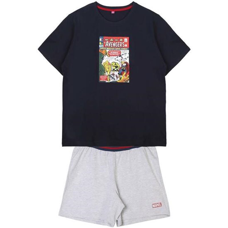 PIJAMA CORTO SINGLE JERSEY PUNTO MARVEL DARK BLUE