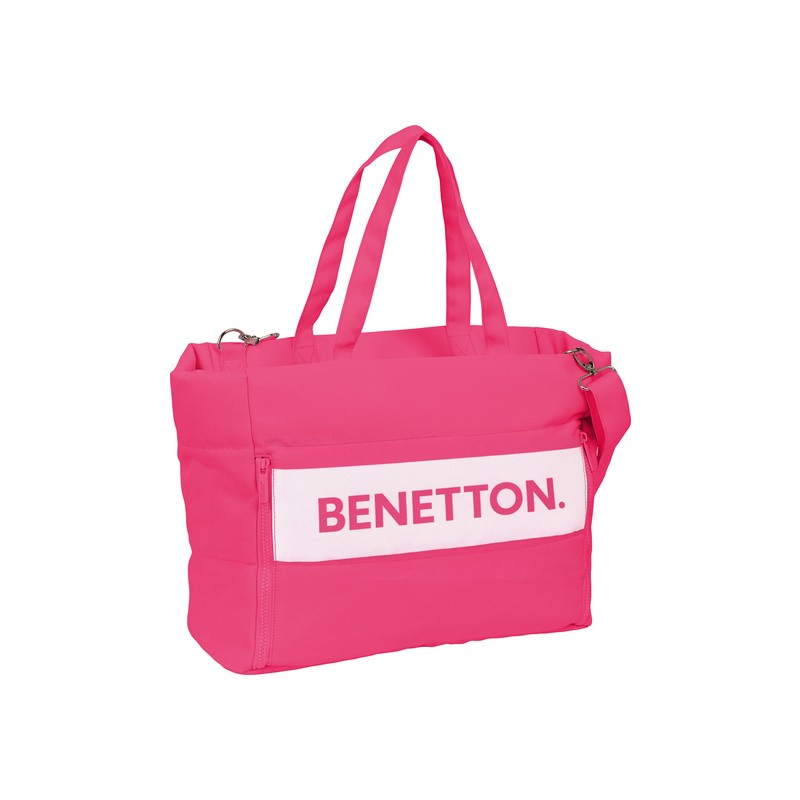 BOLSO CON BOLSILLO PARA PORTATIL 14,1 BENETTON "RASPBERRY"