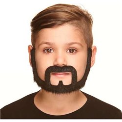 BIGOTE Y BARBA INFANTIL MORENO TALLA ÚNICA