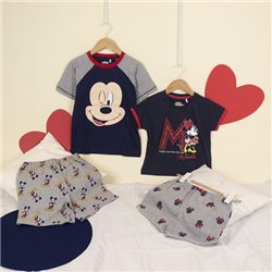 PIJAMA CORTO SINGLE JERSEY PUNTO MICKEY GRAY