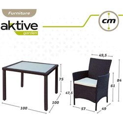 CONJUNTO DE MESA (100X75 CM) + 4 SILLAS (60X61X84 CM) AKTIVE