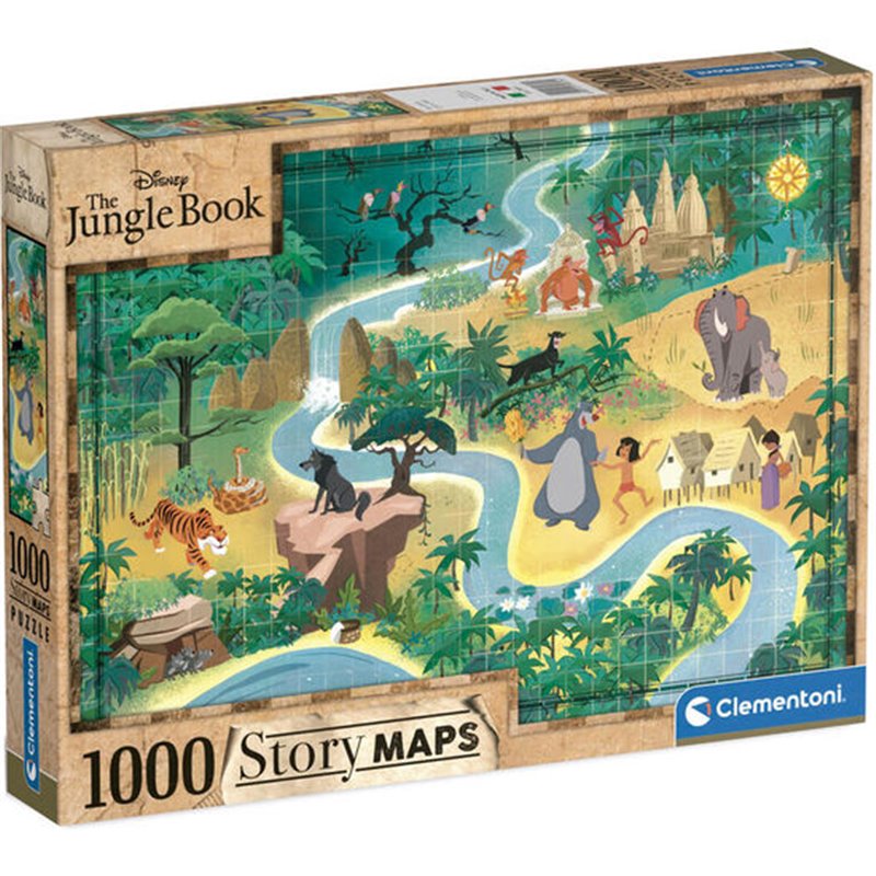 PUZZLE STORY MAPS EL LIBRO DE LA SELVA DISNEY 1000PZS