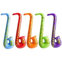 SAXOFÓN HINCHABLE COLORES SURTIDOS 83 CM