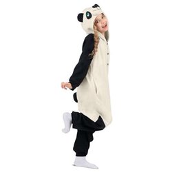 DISFRAZ INFANTIL OSO PANDA TALLA UNICA 9-13 AÑOS (KIGURUMI CON CAPUCHA Y COLA)