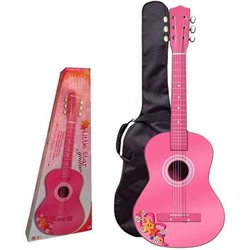 GUITARRA MADERA 75CM. COLOR ROSA