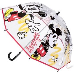 PARAGUAS MANUAL POE BURBUJA MICKEY RED