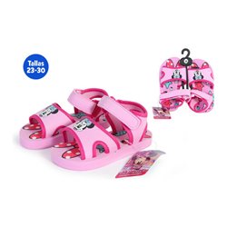 ZAPATILLAS VERANO CON VELCRO MINNIE ROSA TALLA 28