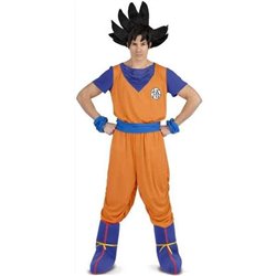 DISFRAZ GOKU XL (CAMISETA, FAJÍN, PANTALÓN, CUBREBOTAS, Y BRAZALETES )