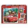 4 PUZZLES DE 12 A 25 PIEZAS CARS "LET S RACE"