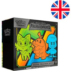 ESTUCHE JUEGO CARTAS COLECCIONABLES ENTRENADOR ELITE PALDEA EVOLED ESCARLATA Y PURPURA POKEMON INGLES