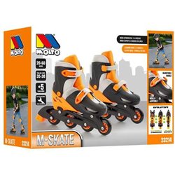 PATINES 4 EN LINEA NARANJA AJUSTABLE TALLA M (35/38)