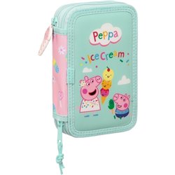 PLUMIER DOBLE PQÑO 28 PCS PEPPA PIG "ICE CREAM"