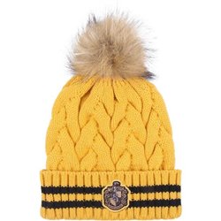 GORRO TRICOT POMPOM HARRY POTTER HUFFLEPUFF MUSTARD