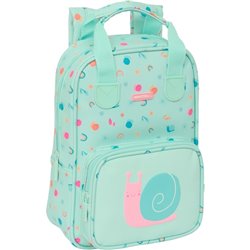 MOCHILA INFANTIL CON ASAS FACIL LIMPIEZA SAFTA PREESCOLAR "CARACOL"