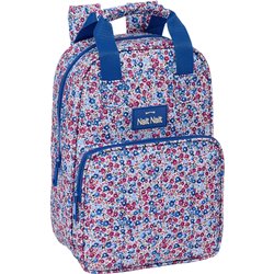 MOCHILA INFANTIL NAIT NAIT "FLORES COIMBRA AZUL"