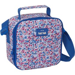 BOLSA TÉRMICA CUADRADA NAIT NAIT "FLORES COIMBRA AZUL"