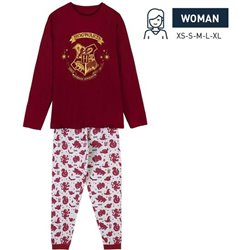 PIJAMA LARGO SINGLE JERSEY HARRY POTTER DARK RED