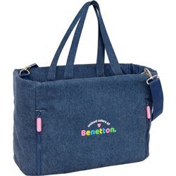 BOLSO CON BOLSILLO PARA PORTATIL 14,1 BENETTON "DENIM"