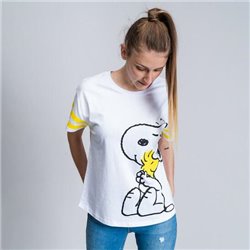 CAMISETA CORTA SINGLE JERSEY PUNTO SNOOPY WHITE