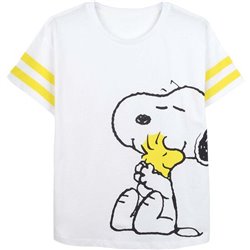 CAMISETA CORTA SINGLE JERSEY PUNTO SNOOPY WHITE