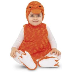 DISFRAZ BEBÉ PATITO PELUCHE NARANJA (VESTIDO, GORRO, COLA Y PATUCOS) TALLA 7-12 MESES - Teknashop Ltd