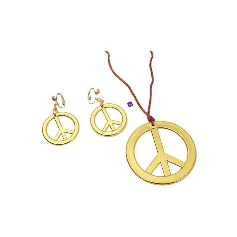 COLGANTE Y PENDIENTES HIPPIES 7 CM/3 CM - Teknashop Ltd