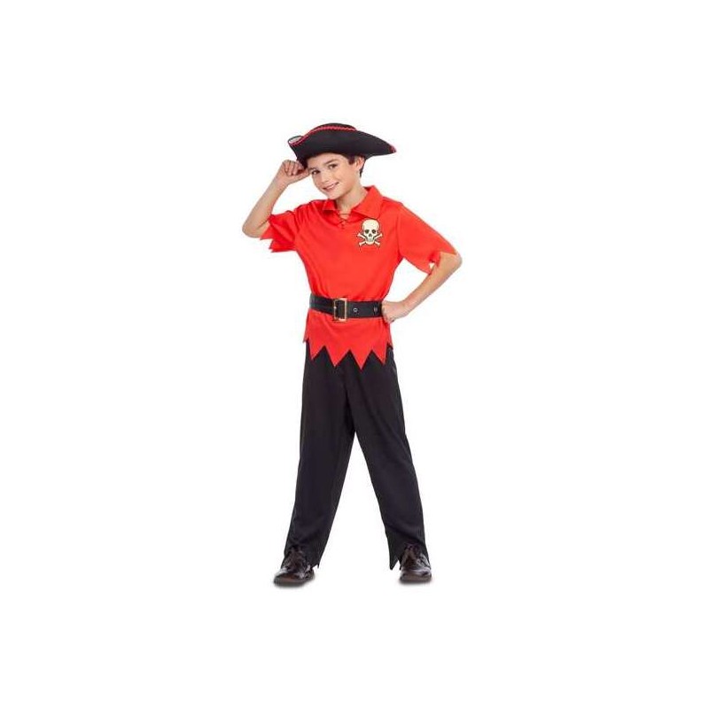 DISFRAZ PIRATA ROJO 5-6 AÑOS (SOMBRERO, CAMISA, CINTURÓN Y PANTALONES) - Teknashop Ltd