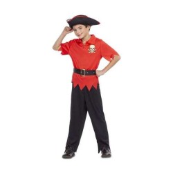 DISFRAZ PIRATA ROJO 5-6 AÑOS (SOMBRERO, CAMISA, CINTURÓN Y PANTALONES) - Teknashop Ltd