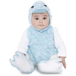 DISFRAZ BEBÉ PATITO PELUCHE AZUL (VESTIDO, GORRO, COLA Y PATUCOS) TALLA 7-12 MESES - Teknashop Ltd