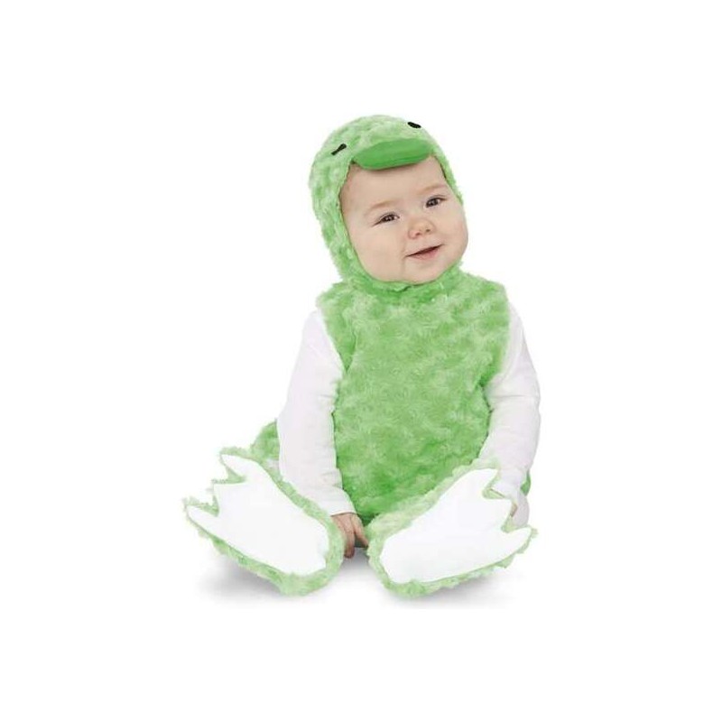 DISFRAZ BEBÉ PATITO PELUCHE VERDE (VESTIDO, GORRO, COLA Y PATUCOS) TALLA 12-24 MESES - Teknashop Ltd