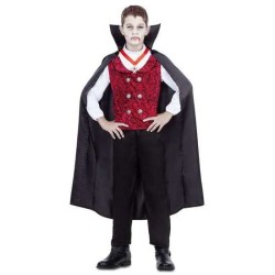 DISFRAZ VAMPIRO CAPA, CHALECO CON CAMISA, COLLAR Y PANTALONES TALLA 3-4 Y - Teknashop Ltd