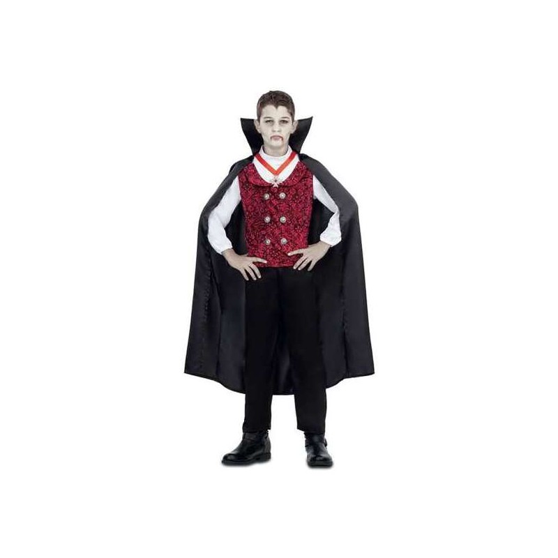 DISFRAZ VAMPIRO CAPA, CHALECO CON CAMISA, COLLAR Y PANTALONES TALLA 10-12 Y - Teknashop Ltd