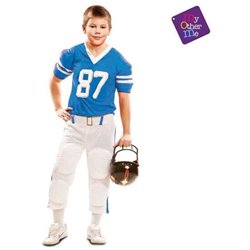 DISFRAZ JUGADOR RUGBY AZUL TALLA 7-9 AÑOS - Teknashop Ltd