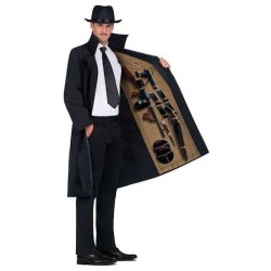 DISFRAZ ADULTO MAFIOSO TALLA UNICA (ABRIGO Y SOMBRERO) - Teknashop Ltd