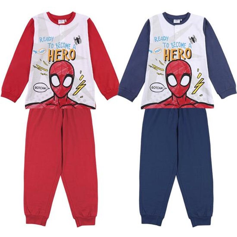 PIJAMA LARGO SINGLE JERSEY ALGODÓN SPIDERMAN ROJO - Teknashop Ltd