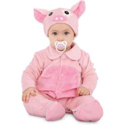 DISFRAZ PEQUEÑO CERDITO GORRO, MONO, PATUCOS, RABO Y CHUPETE TALLA 0-6 M - Teknashop Ltd