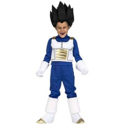 DISFRAZ VEGETA CON CAMISA, CHALECO, PANTALONES, GUANTES Y CUBREBOTAS TALLA 5-6 AÑOS - Teknashop Ltd