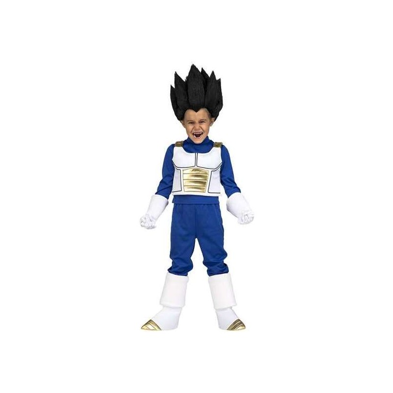 DISFRAZ VEGETA CON CAMISA, CHALECO, PANTALONES, GUANTES Y CUBREBOTAS TALLA 5-6 AÑOS - Teknashop Ltd