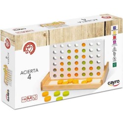 JUEGO ACIERTA 4 DE MADERA CON 42 PIEZAS. 2 JUGADORES. 