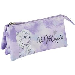 ESTUCHE PORTATODO 3 COMPARTIMENTOS FROZEN II ELSA LILAC - Teknashop Ltd