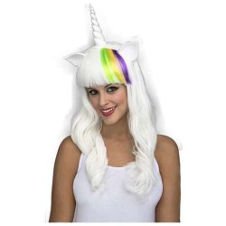 PELUCA LARGA BLANCA UNICORNIO - Teknashop Ltd