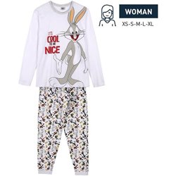 PIJAMA LARGO SINGLE JERSEY LOONEY TUNES GRIS - Teknashop Ltd