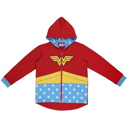 SUDADERA CON CAPUCHA COTTON BRUSHED WONDER WOMAN ROJA - Teknashop Ltd