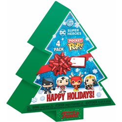 ARBOL CON 4 FIGURAS POCKET POP DC COMICS HAPPY HOLIDAYS - Teknashop Ltd