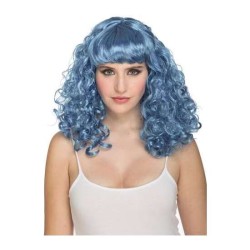 PELUCA RIZADA AZUL CON FLEQUILLO 165 G - Teknashop Ltd