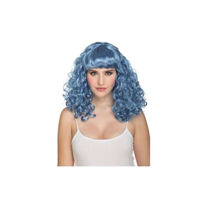 PELUCA RIZADA AZUL CON FLEQUILLO 165 G - Teknashop Ltd