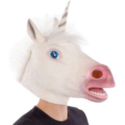 WHITE UNICORN LATEX MASK - Teknashop Ltd